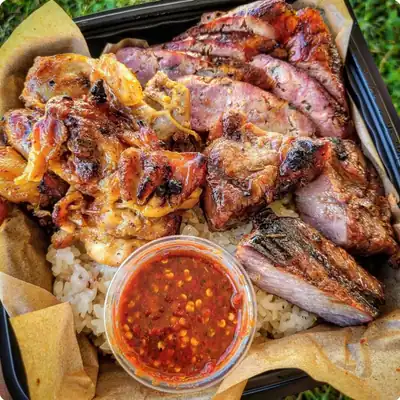 Sausage, chicken, grilled pork