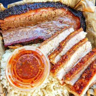 Smoked Brisket with Crispy Porkbelly