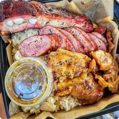 Rib, chicken, hmong sausage