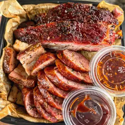 Ribs, smoke belly, sausage