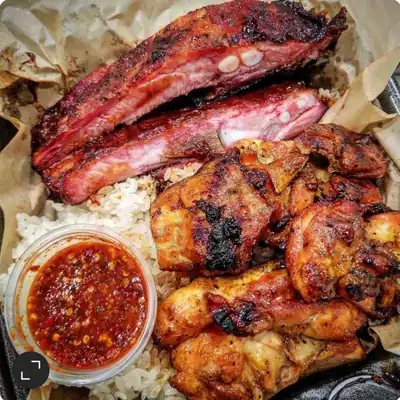 Smoked Ribs with Teriyaki Chicken