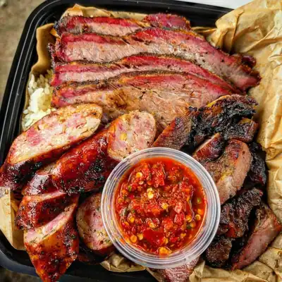 Tritip, hmong sausage, lemongrass pork